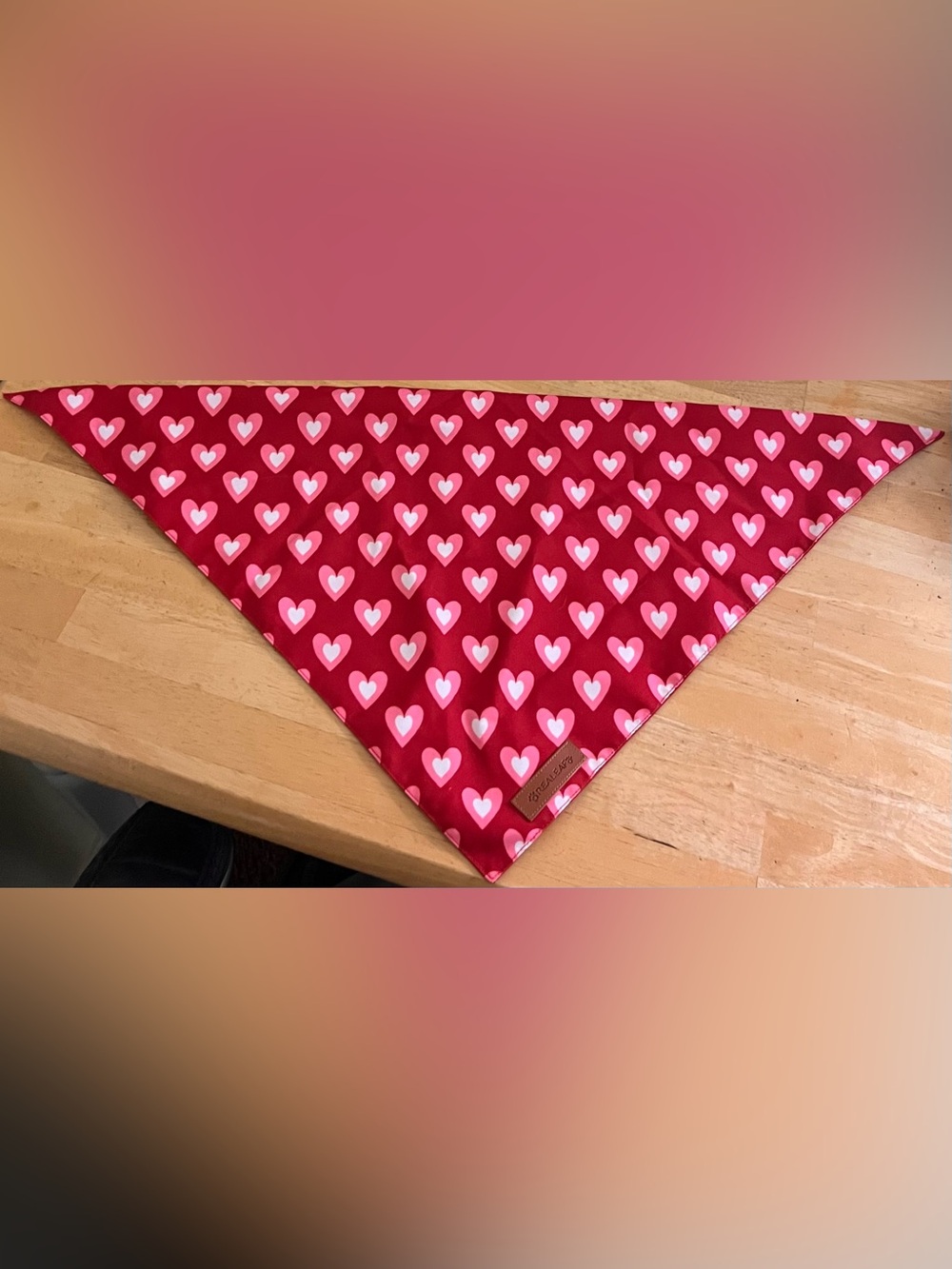Kids Heart Print Red Bandana by Realleaf